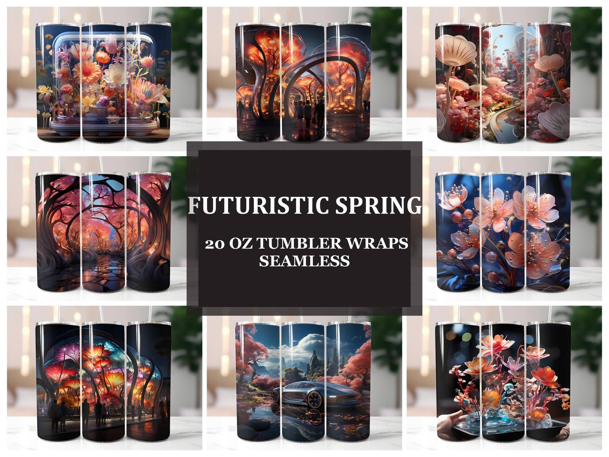 Futuristic Spring 2 Tumbler Wrap - CraftNest