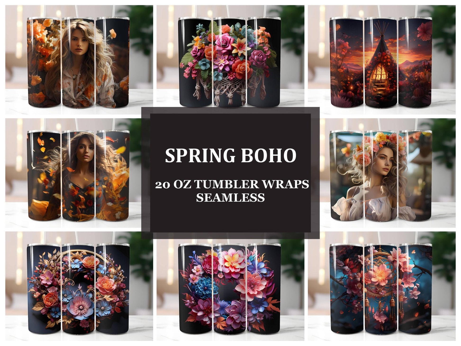 Spring Boho 1 Tumbler Wrap - CraftNest