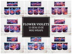 Flower Violets 7 Mug Wrap - CraftNest