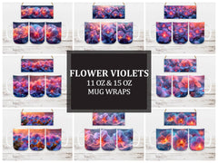 Flower Violets 4 Mug Wrap - CraftNest