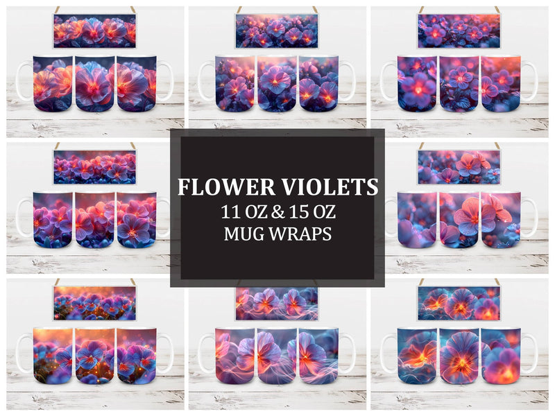 Flower Violets 4 Mug Wrap - CraftNest