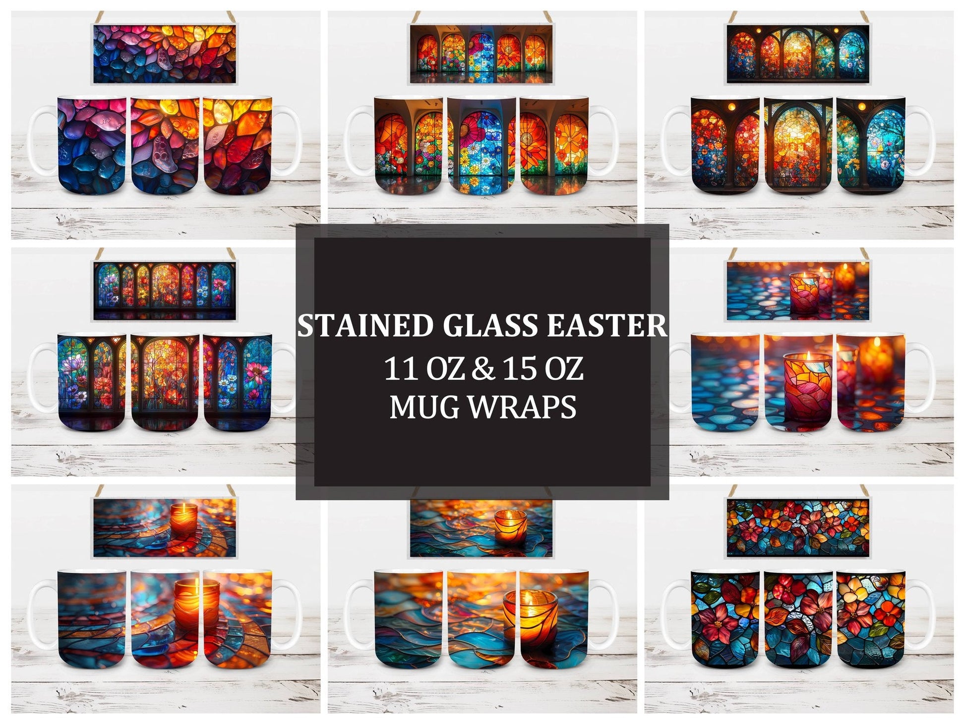 Stained Glass 5 Mug Wrap - CraftNest
