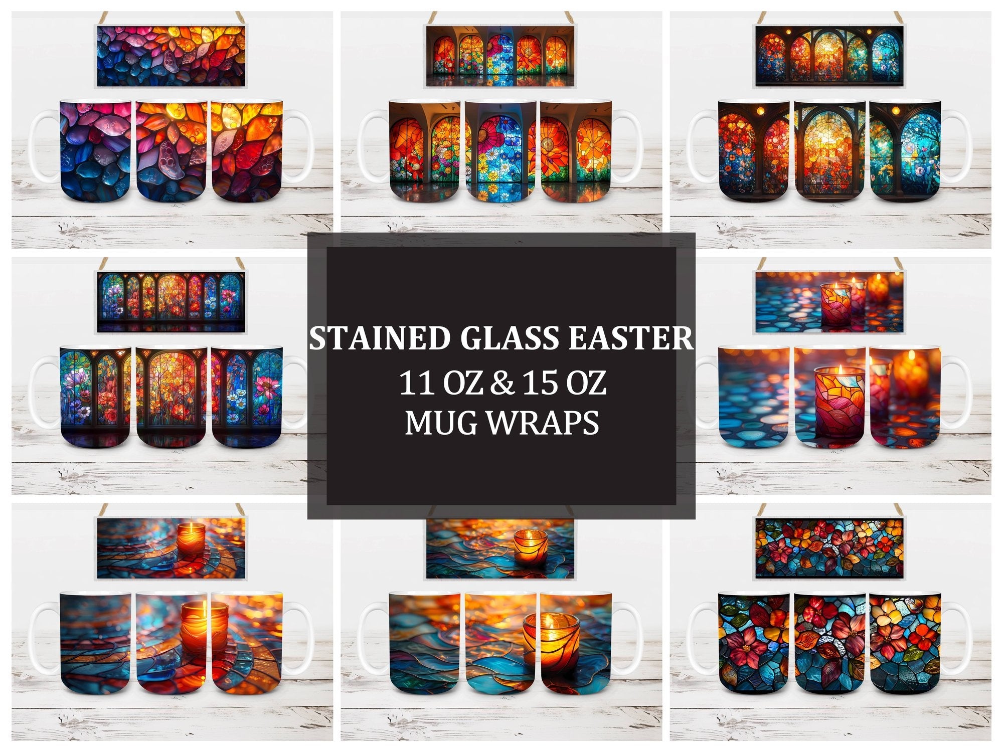 Stained Glass 5 Mug Wrap - CraftNest