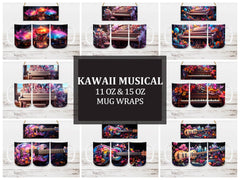 Kawaii Musical 2 Mug Wrap - CraftNest
