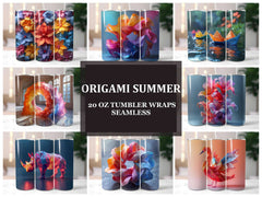 Origami Summer 2 Tumbler Wrap - CraftNest - Digital Crafting and Art