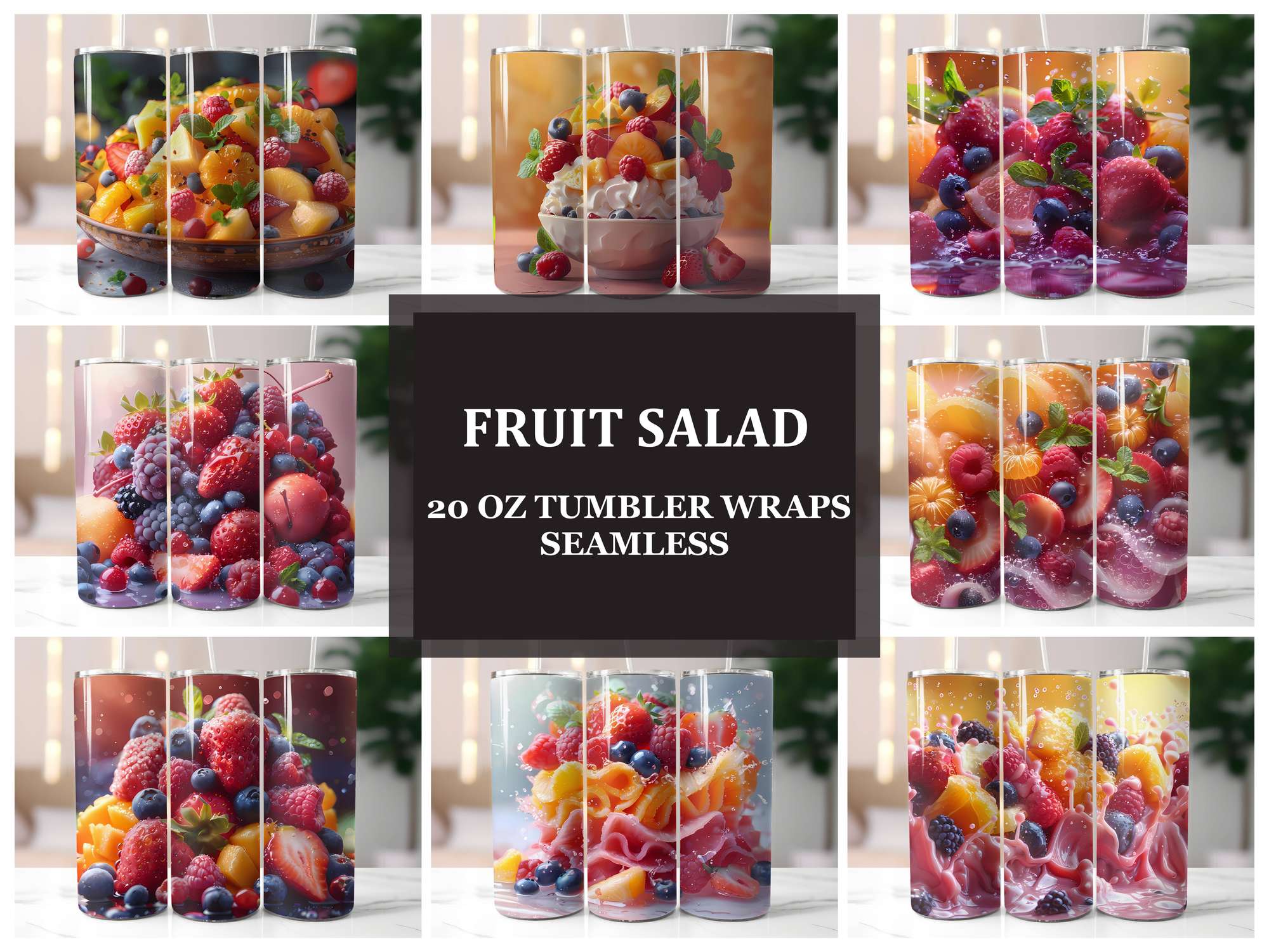 Fruit Salad 4 Tumbler Wrap - CraftNest - Digital Crafting and Art