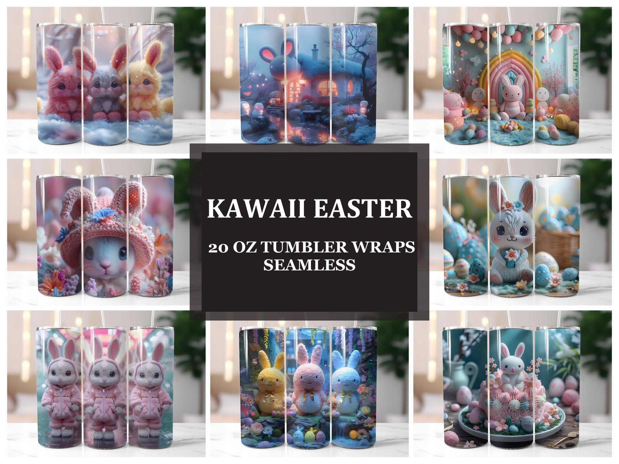 Kawaii Easter 2 Tumbler Wrap - CraftNest