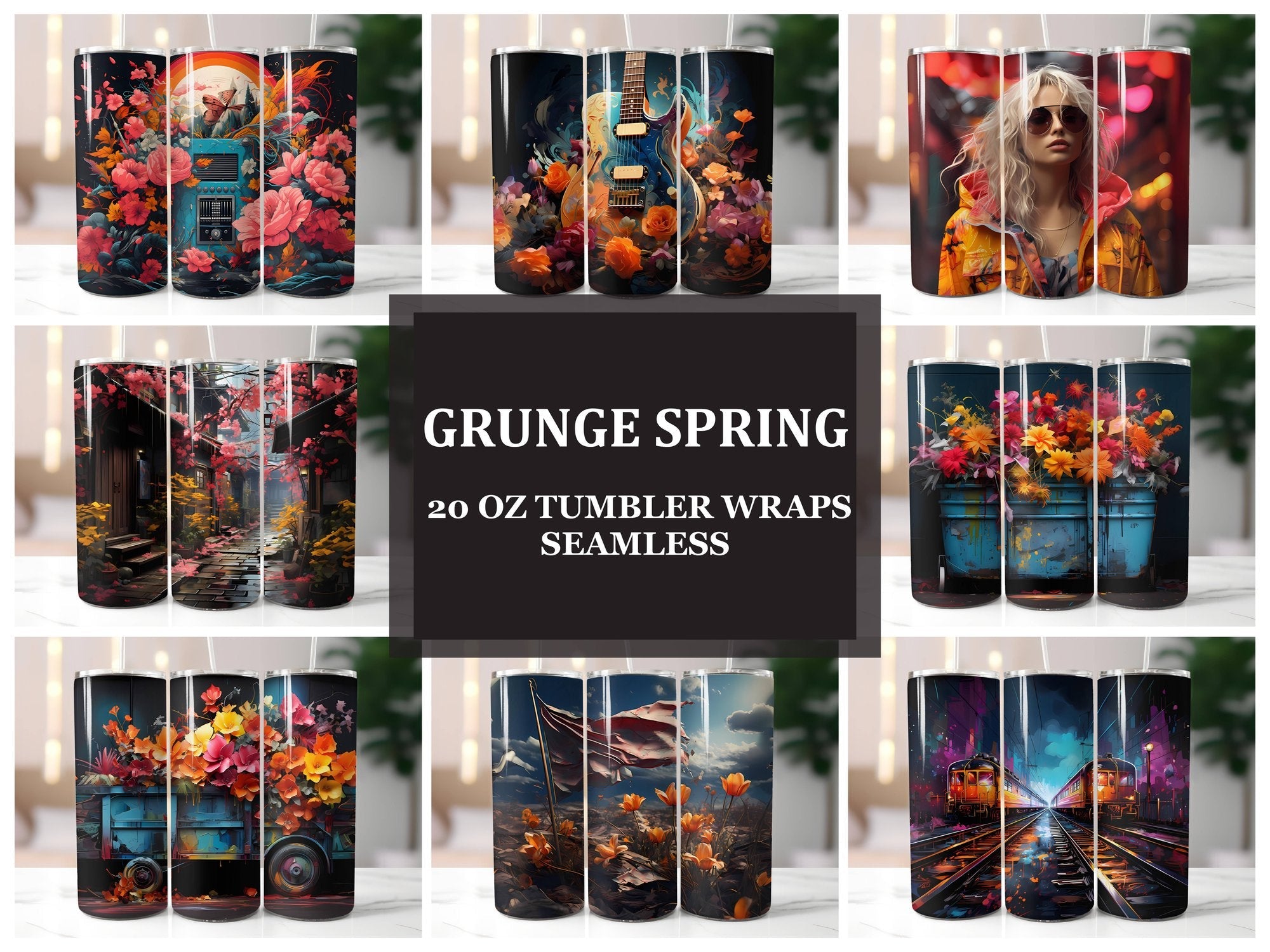 Grunge Spring 5 Tumbler Wrap - CraftNest