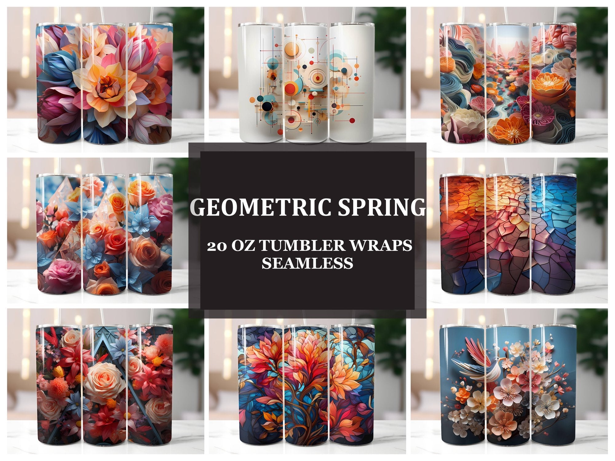 Geometric Spring 4 Tumbler Wrap - CraftNest