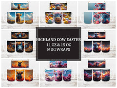 Highland Cow 3 Mug Wrap - CraftNest