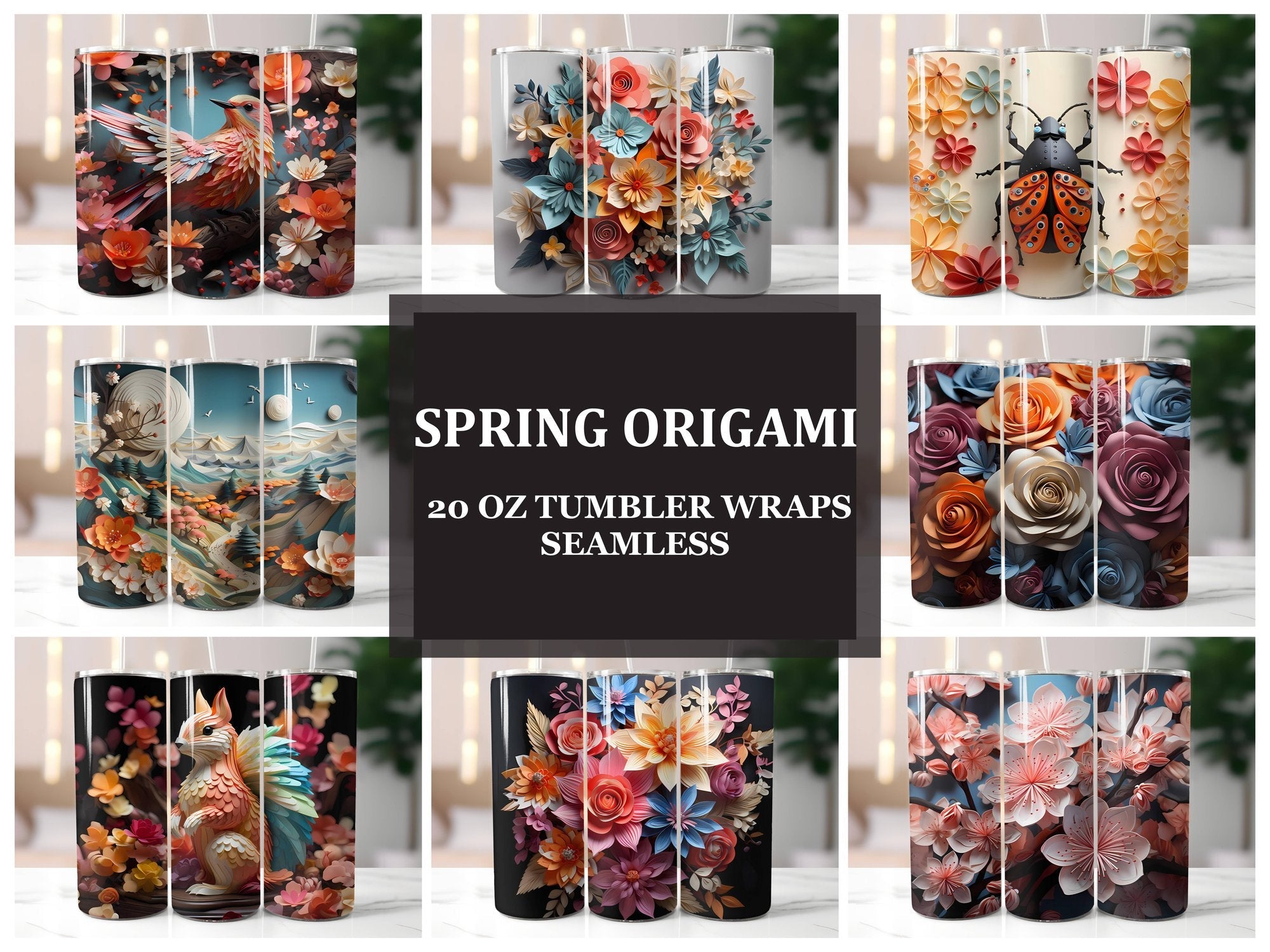 Spring Origami 5 Tumbler Wrap - CraftNest