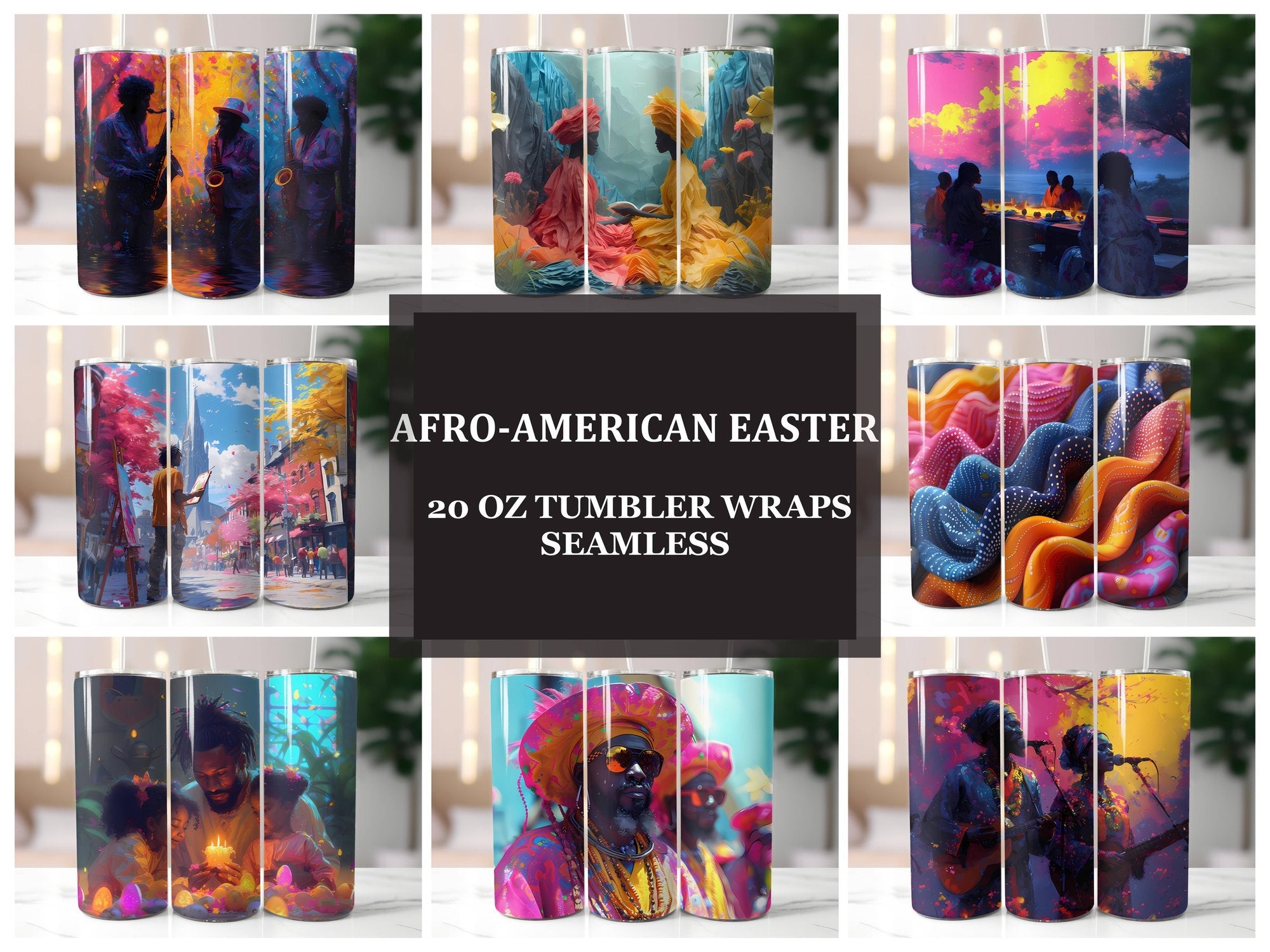 Afro-American Easter 5 Tumbler Wrap - CraftNest