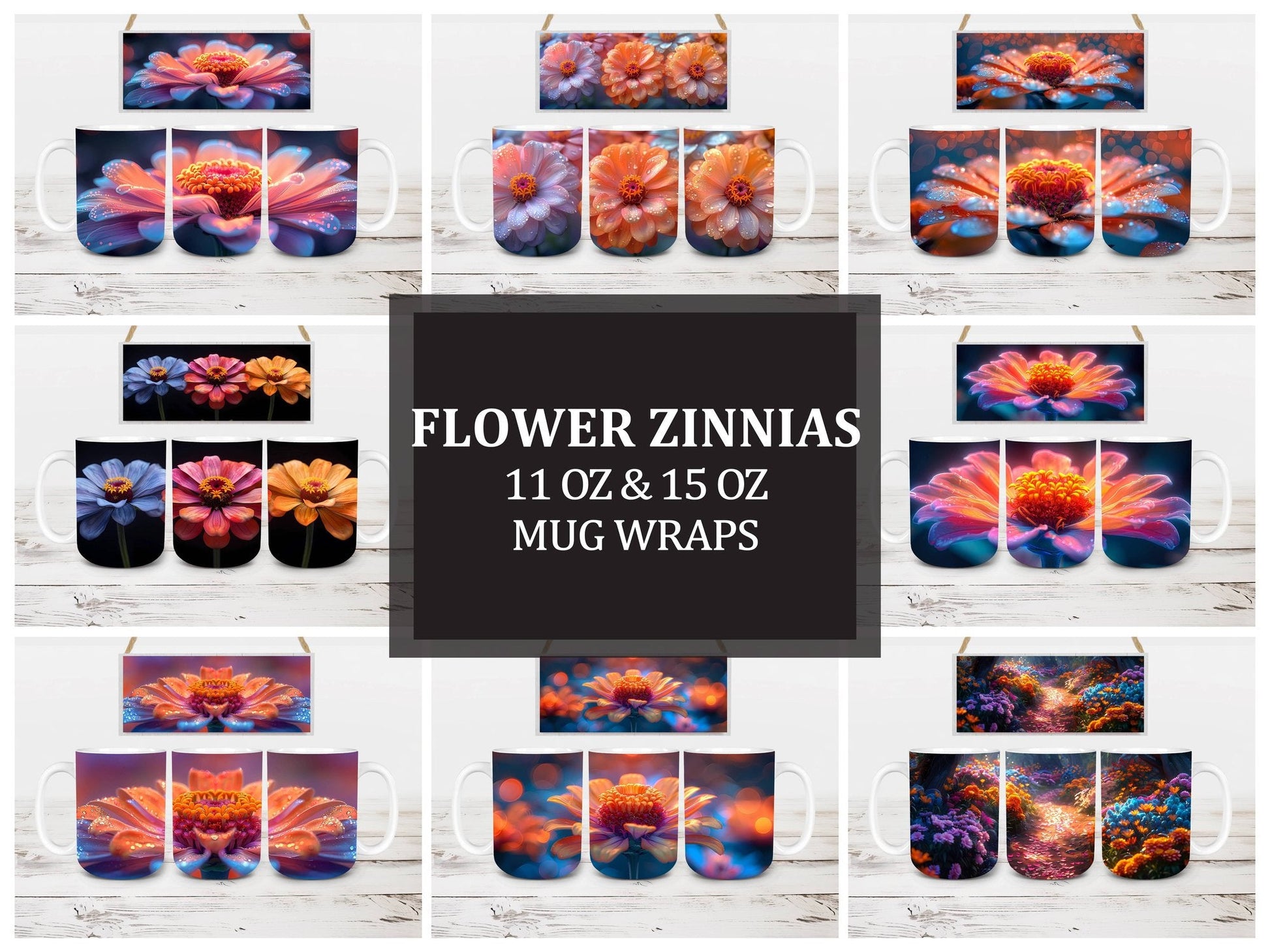 Flower Zinnias 5 Mug Wrap - CraftNest