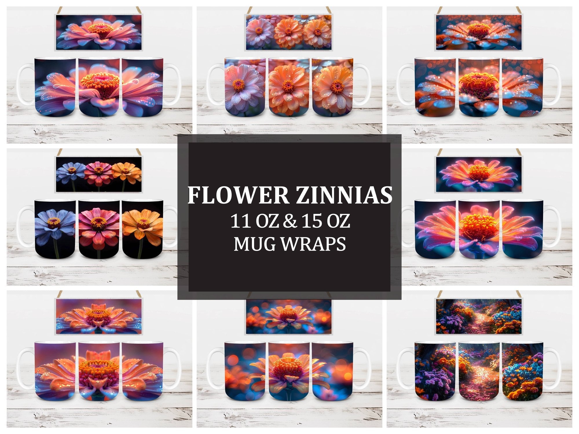 Flower Zinnias 5 Mug Wrap - CraftNest