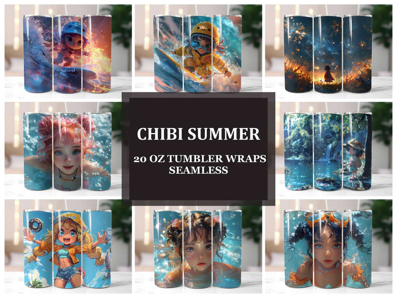 Chibi Summer 2 Tumbler Wrap - CraftNest - Digital Crafting and Art