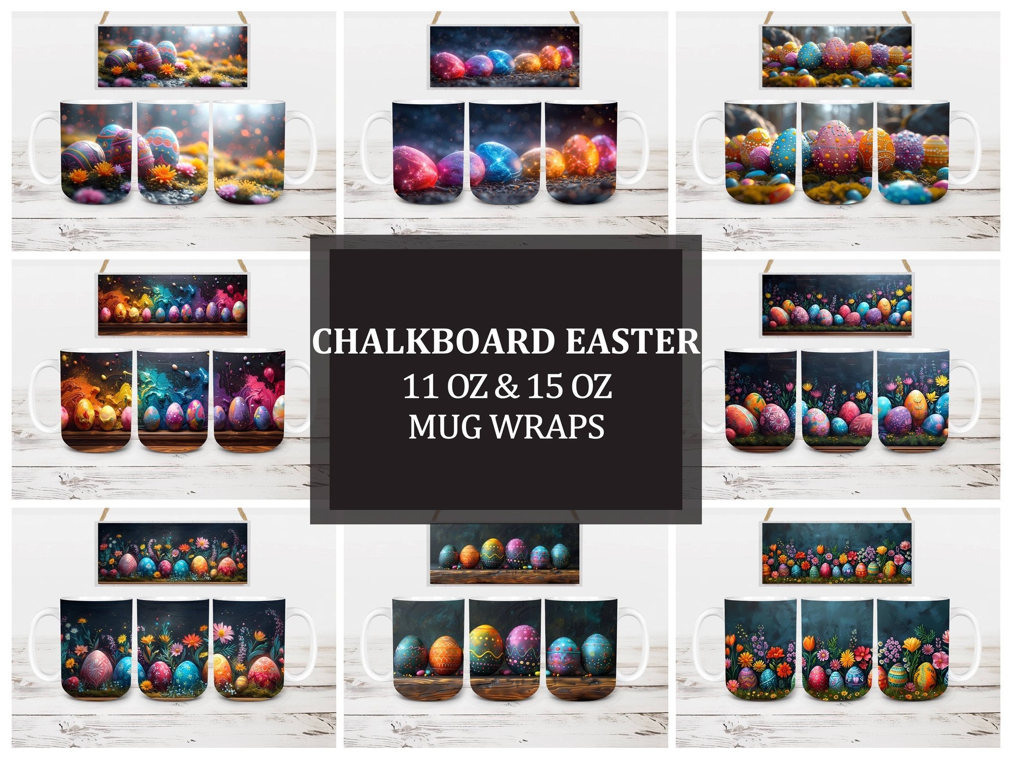 Chalkboard Easter 6 Mug Wrap - CraftNest