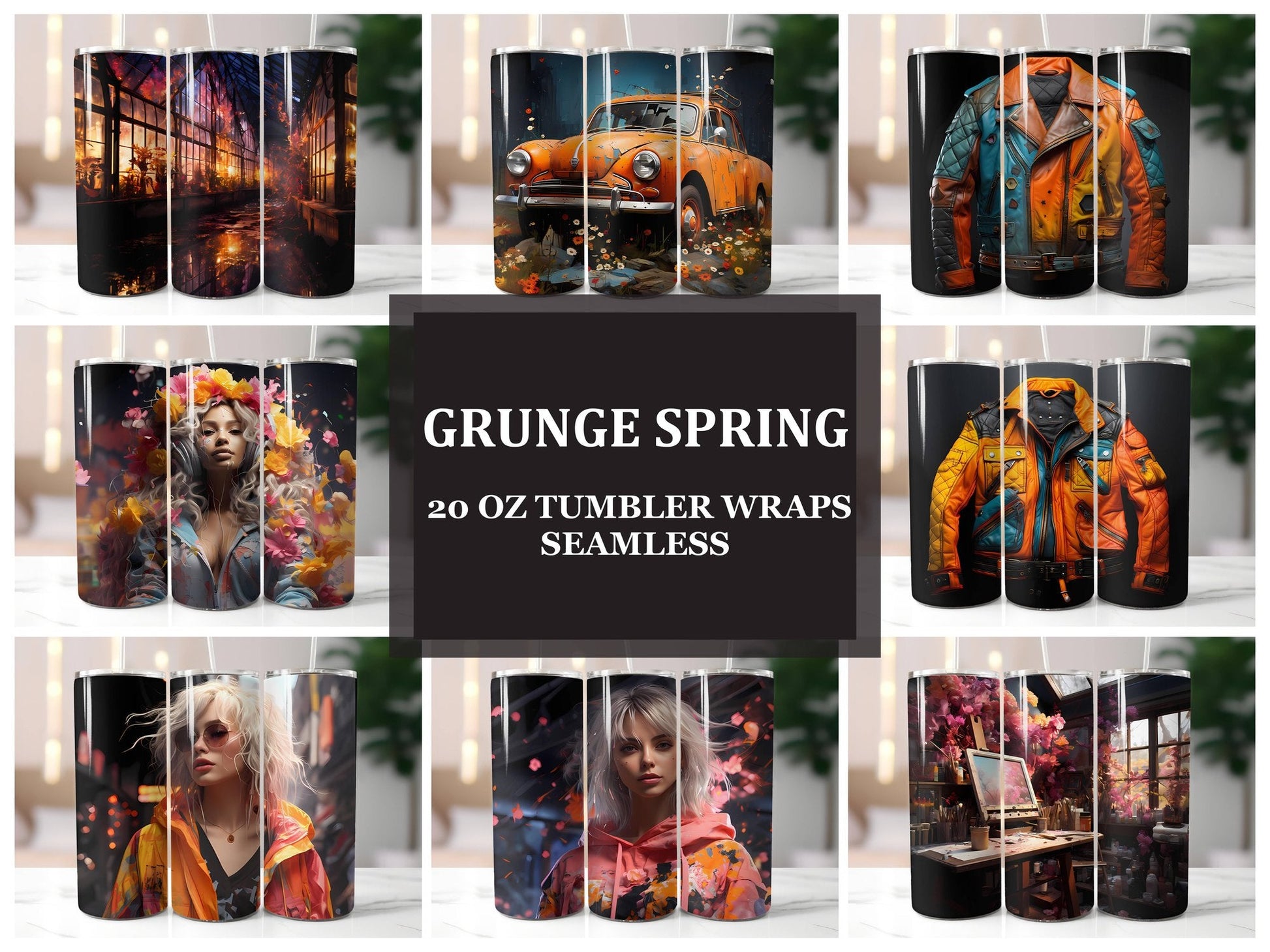 Grunge Spring 1  Tumbler Wrap - CraftNest