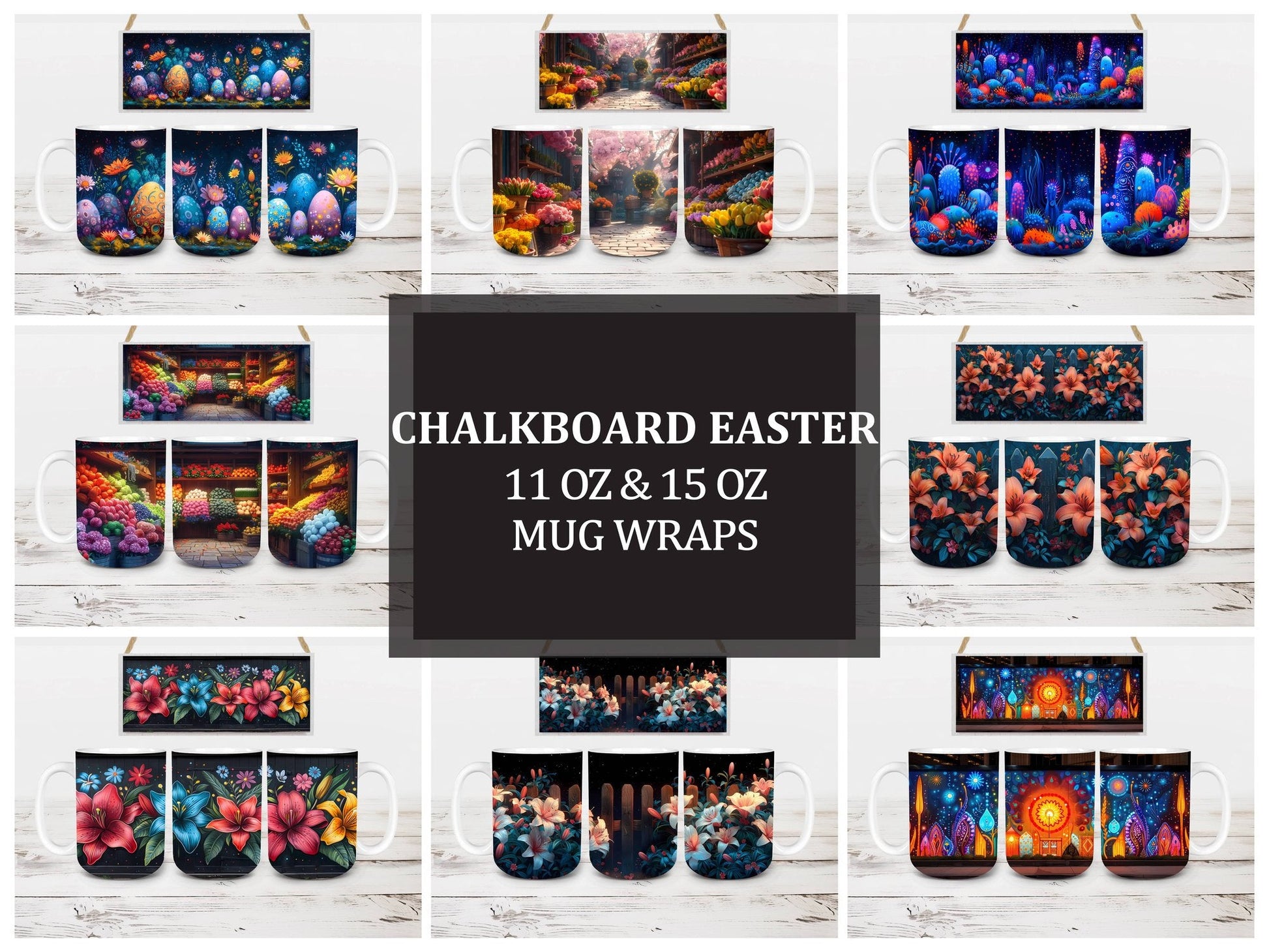 Chalkboard Easter 2 Mug Wrap - CraftNest