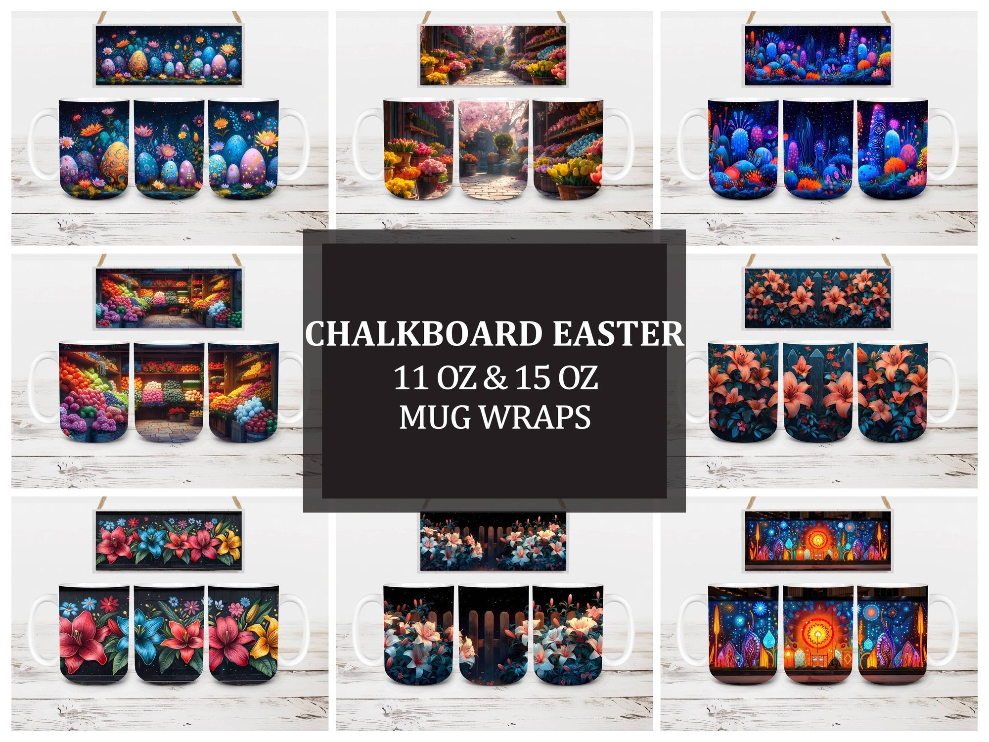 Chalkboard Easter 2 Mug Wrap - CraftNest