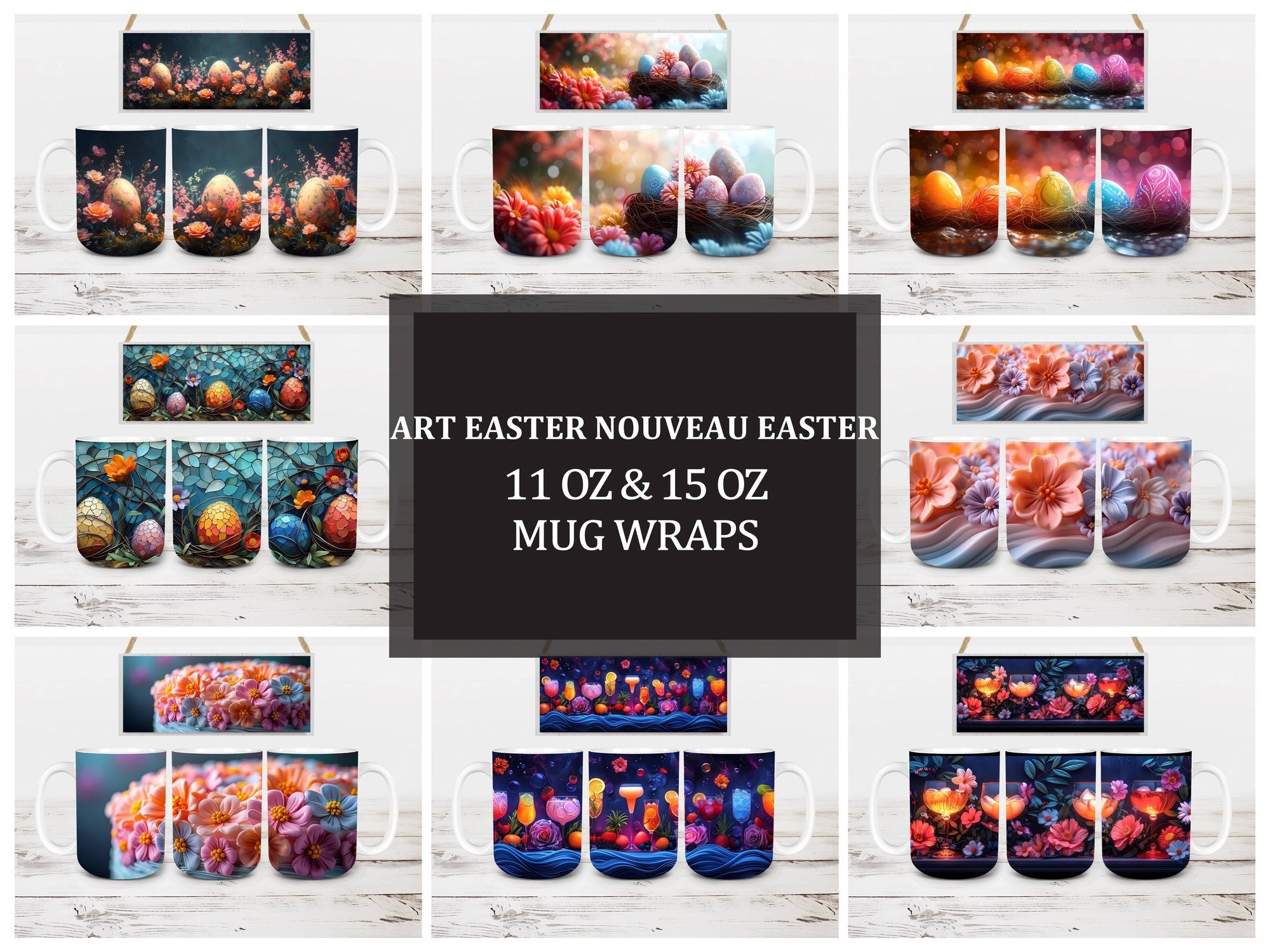 Art Nouveau 3 Mug Wrap - CraftNest