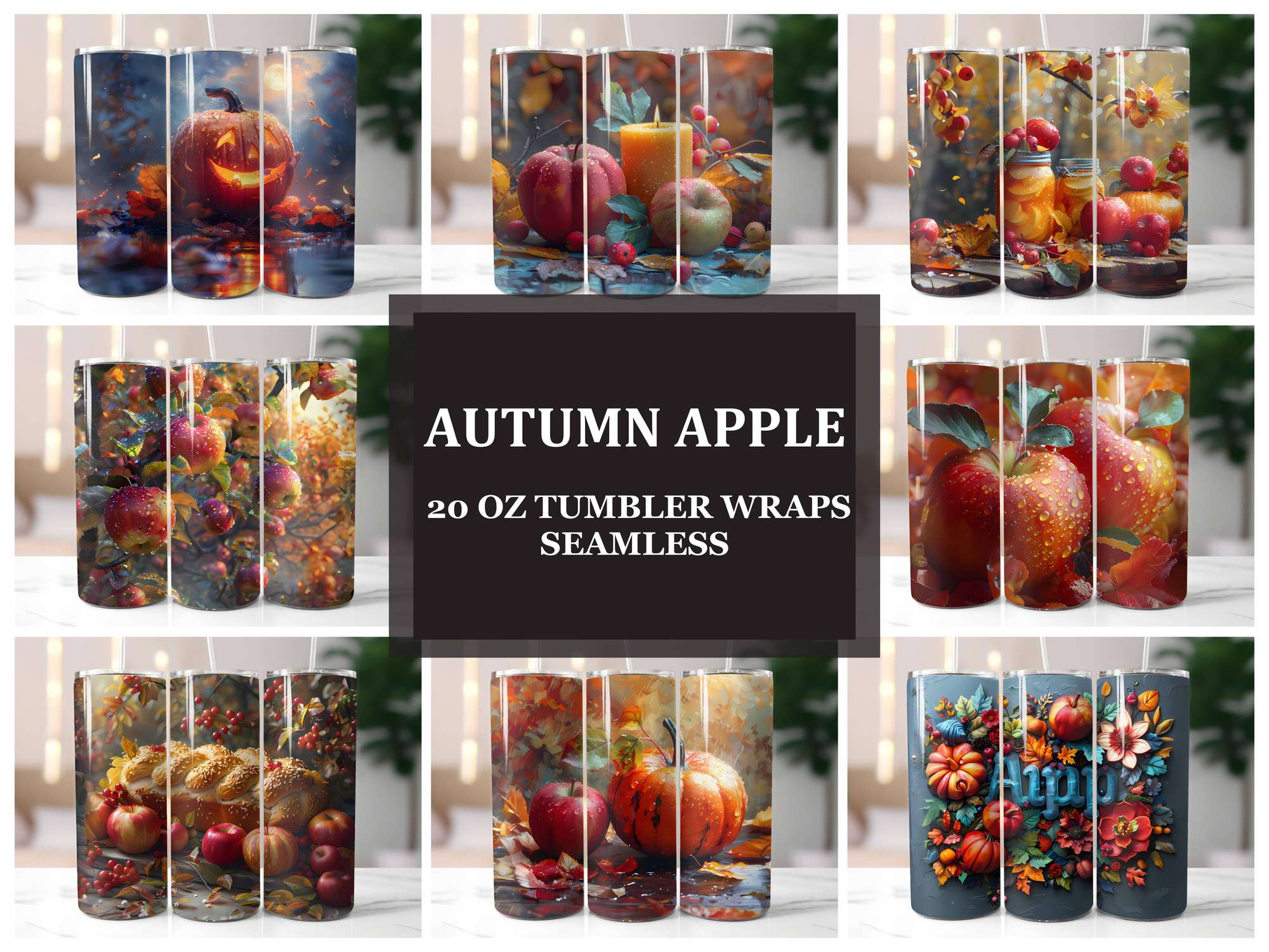 Autumn Apple 1 Tumbler Wrap - CraftNest - Digital Crafting and Art