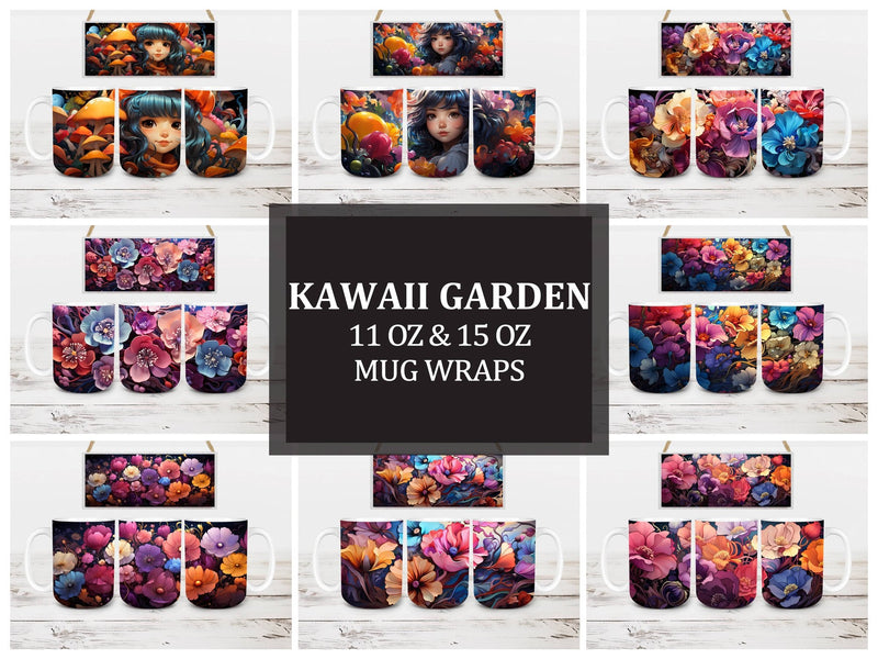 Kawaii Garden 9 Mug Wrap - CraftNest