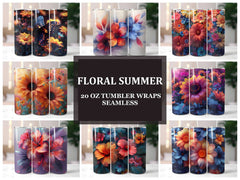 Floral Summer 2 Tumbler Wrap - CraftNest - Digital Crafting and Art