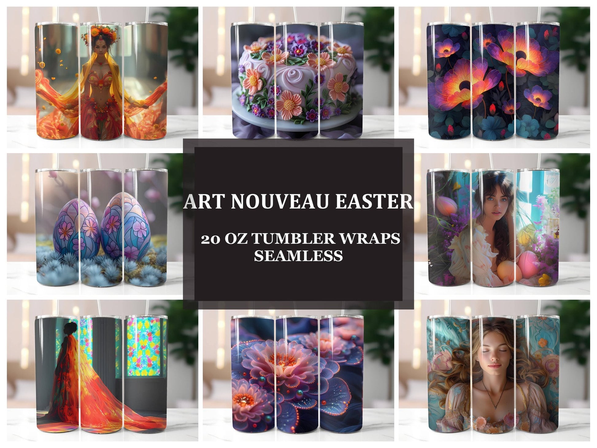 Art Nouveau Easter 1 Tumbler Wrap - CraftNest