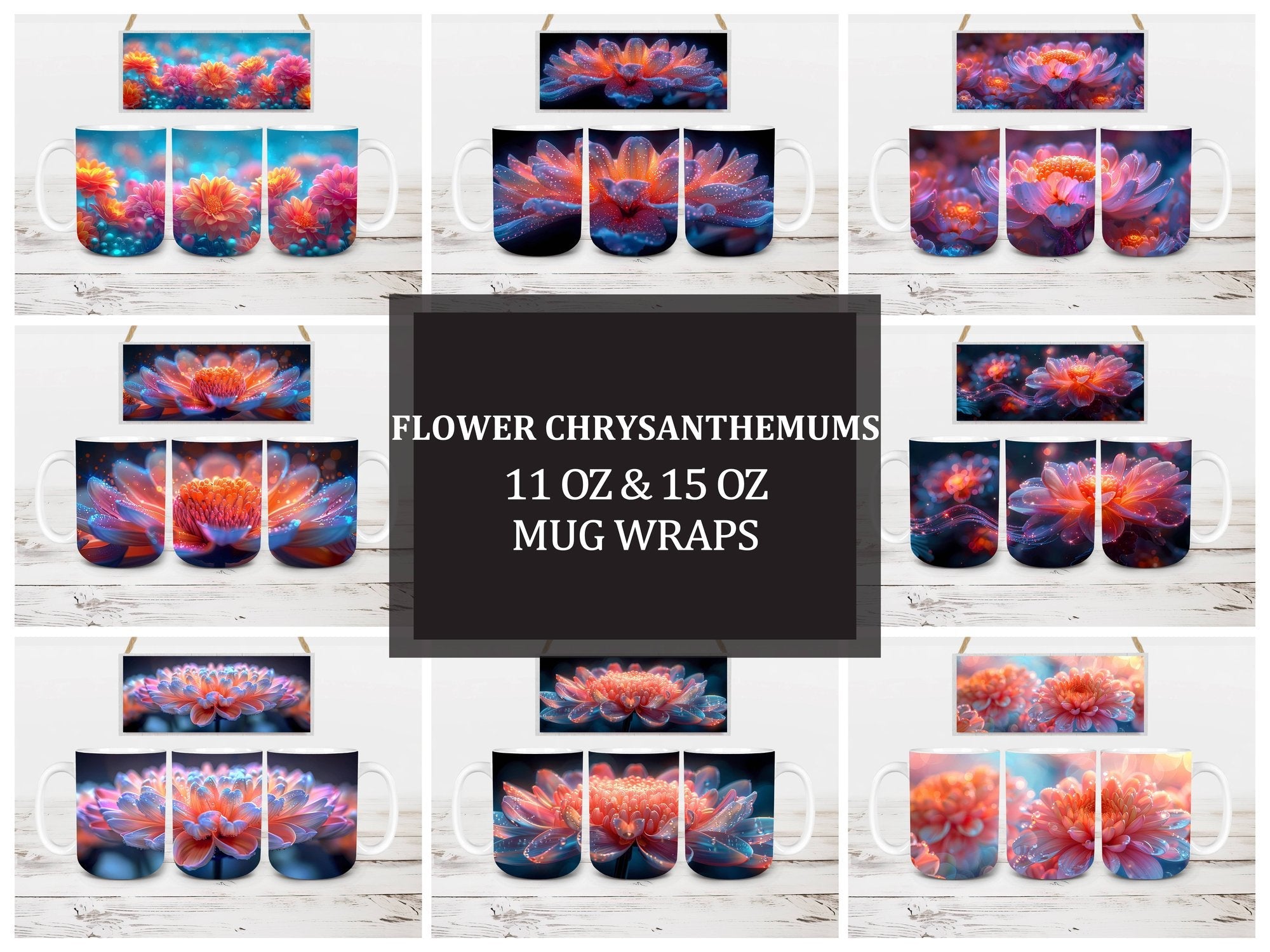Flower Chrysanthemums 4 Mug Wrap - CraftNest
