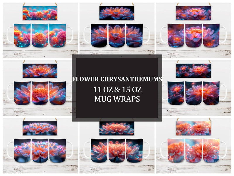 Flower Chrysanthemums 4 Mug Wrap - CraftNest