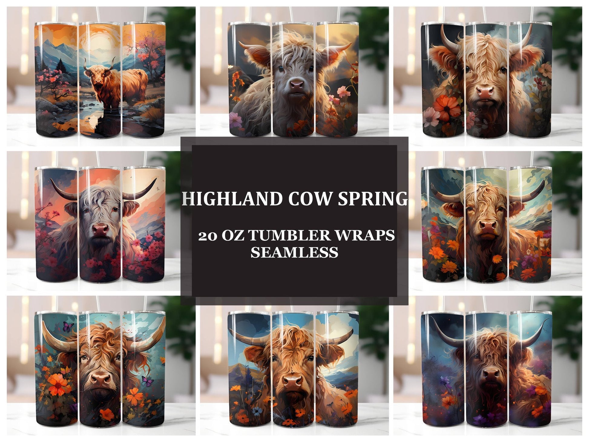 Highland Cow 3 Tumbler Wrap - CraftNest