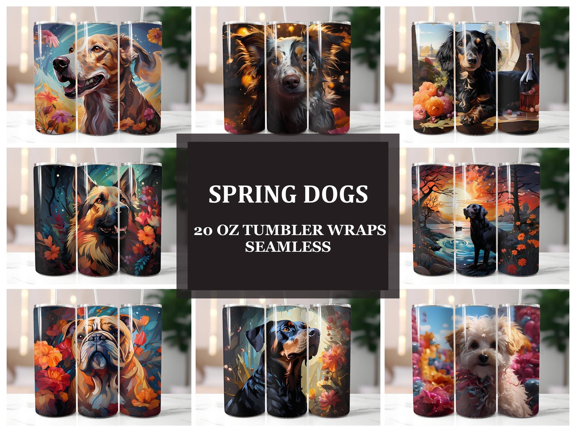 Spring Dogs 1 Tumbler Wrap - CraftNest