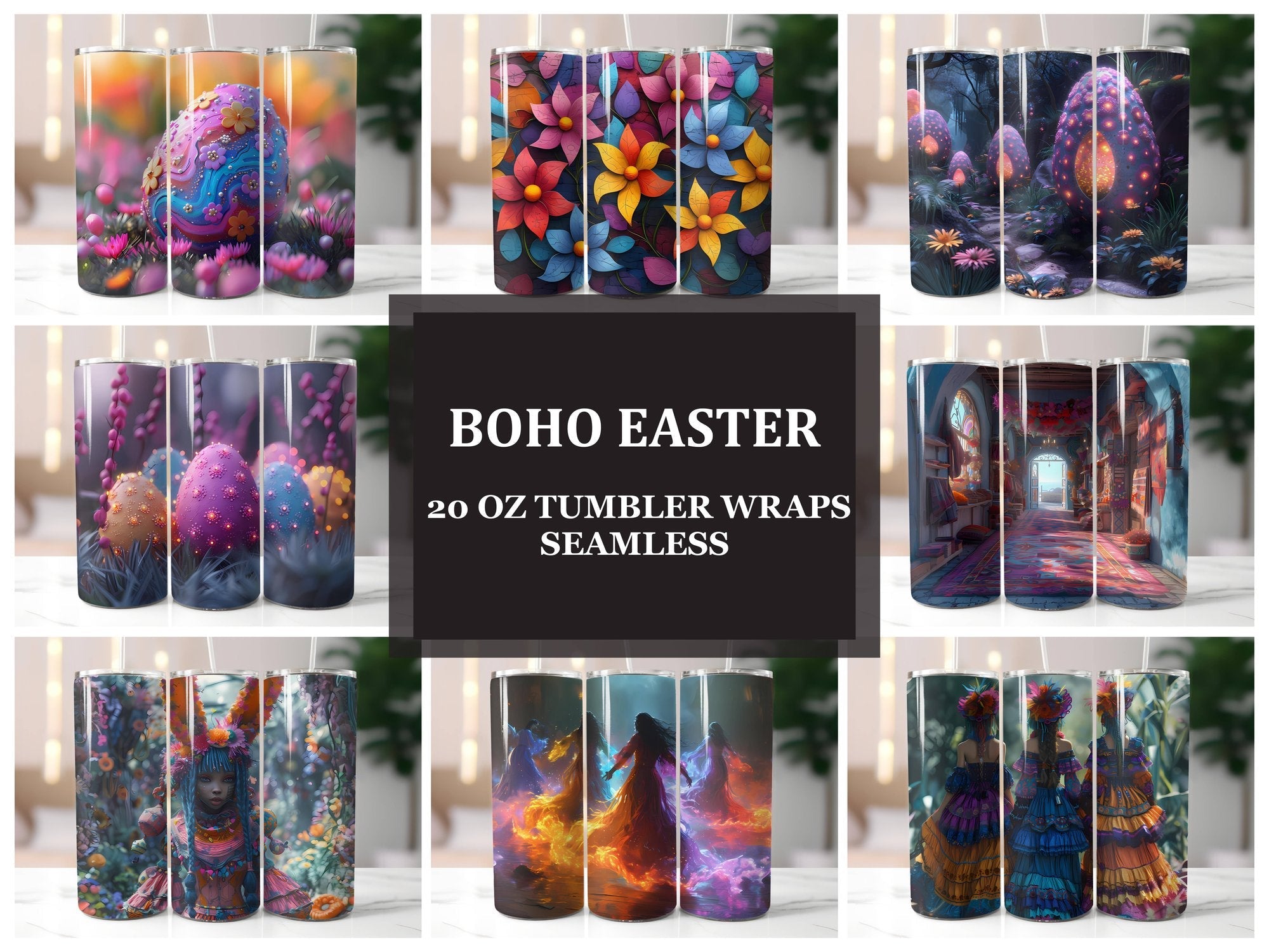 Boho Easter 1 Tumbler Wrap - CraftNest