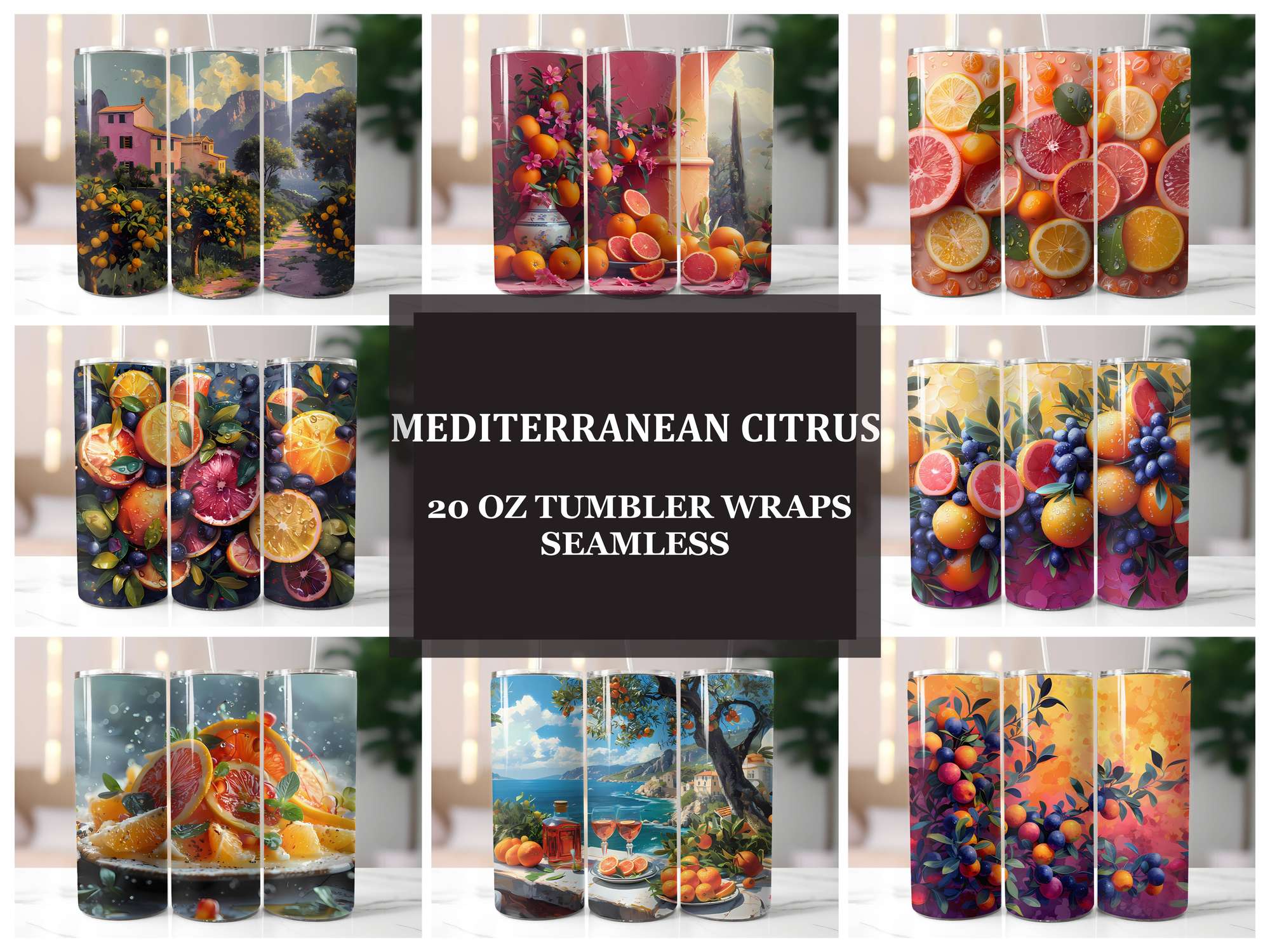 Mediterranean Citrus 1 Tumbler Wrap - CraftNest - Digital Crafting and Art