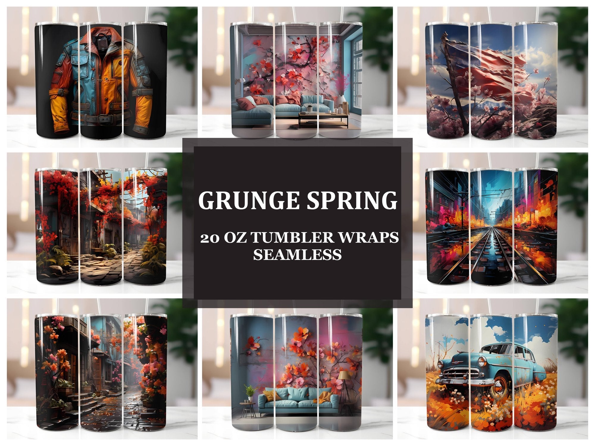 Grunge Spring 2 Tumbler Wrap - CraftNest