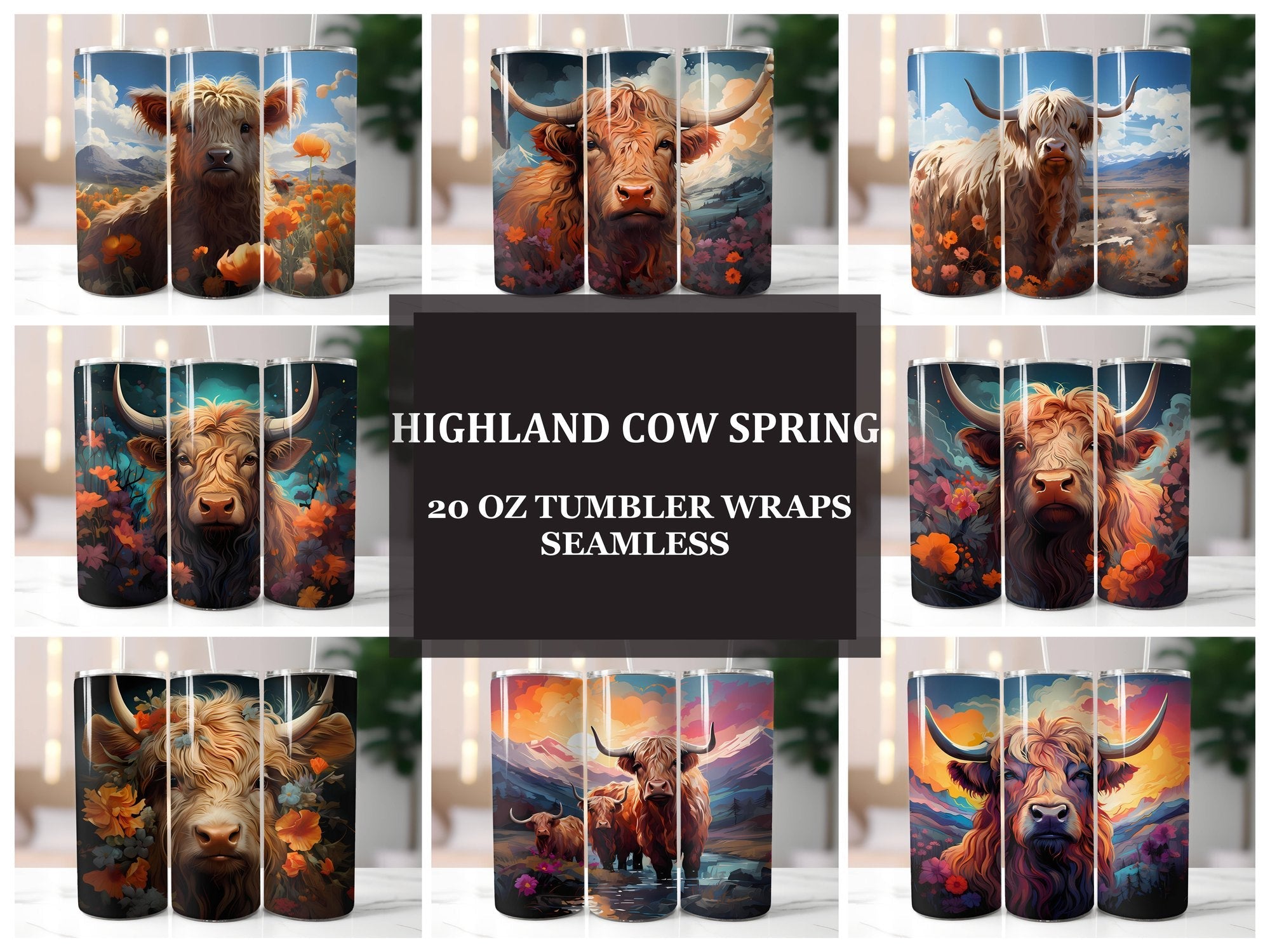 Highland Cow 5 Tumbler Wrap - CraftNest