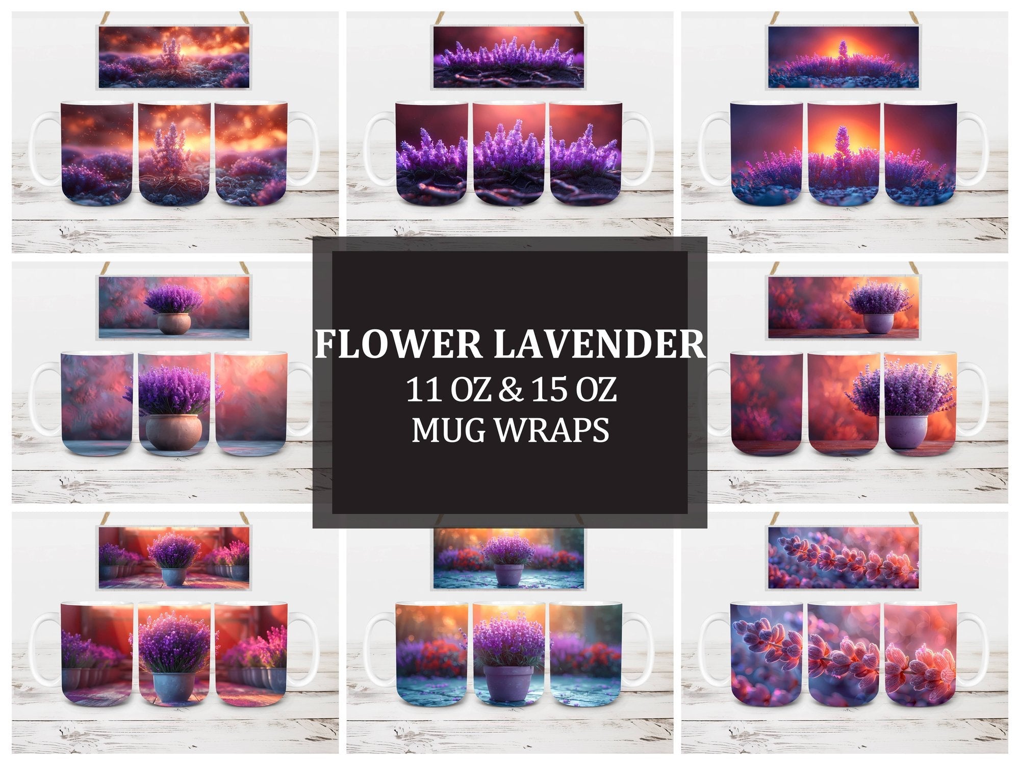 Flower Lavender 5 Mug Wrap - CraftNest