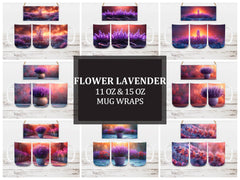 Flower Lavender 5 Mug Wrap - CraftNest