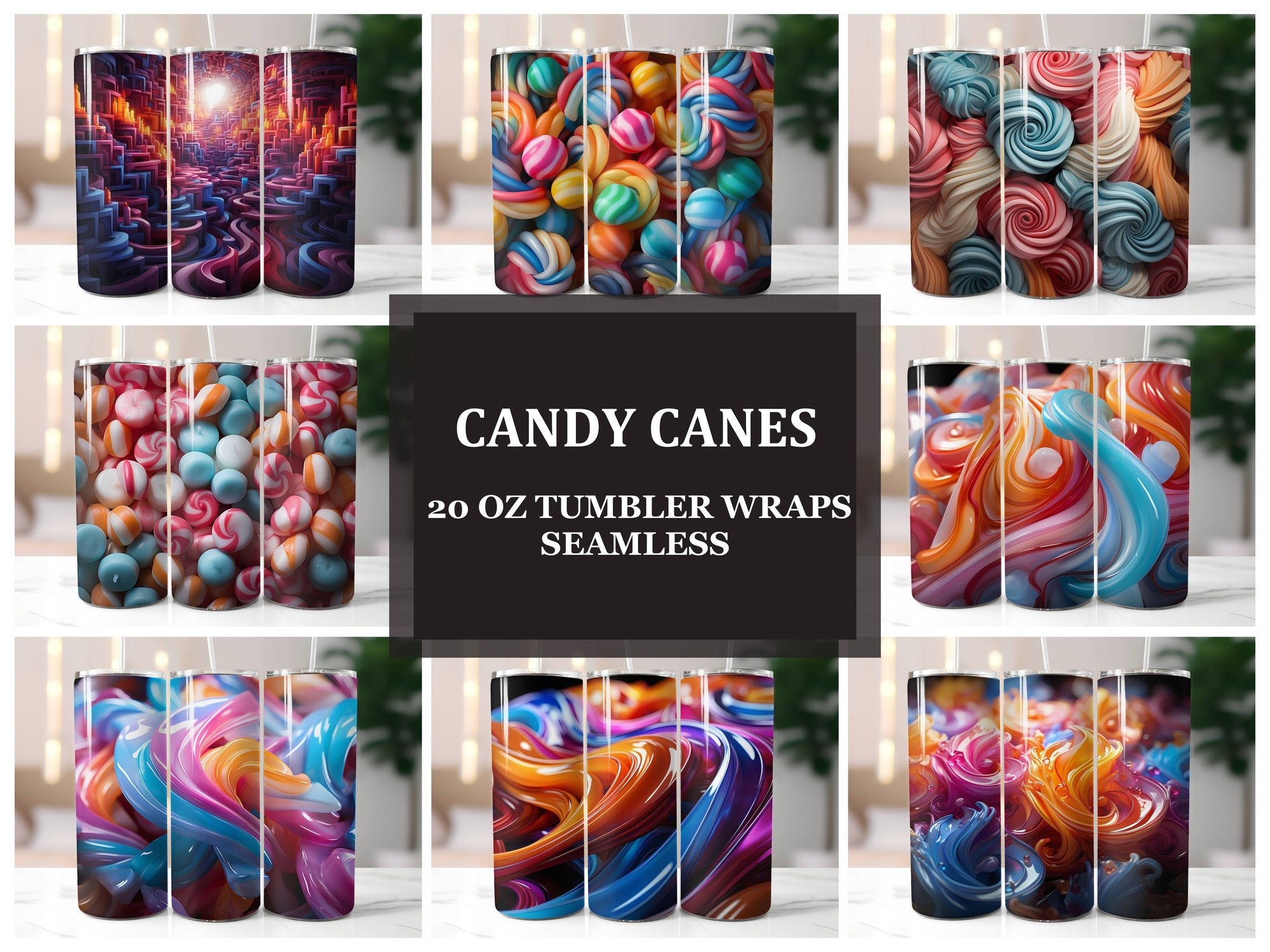 Candy Canes Tumbler Wrap - CraftNest