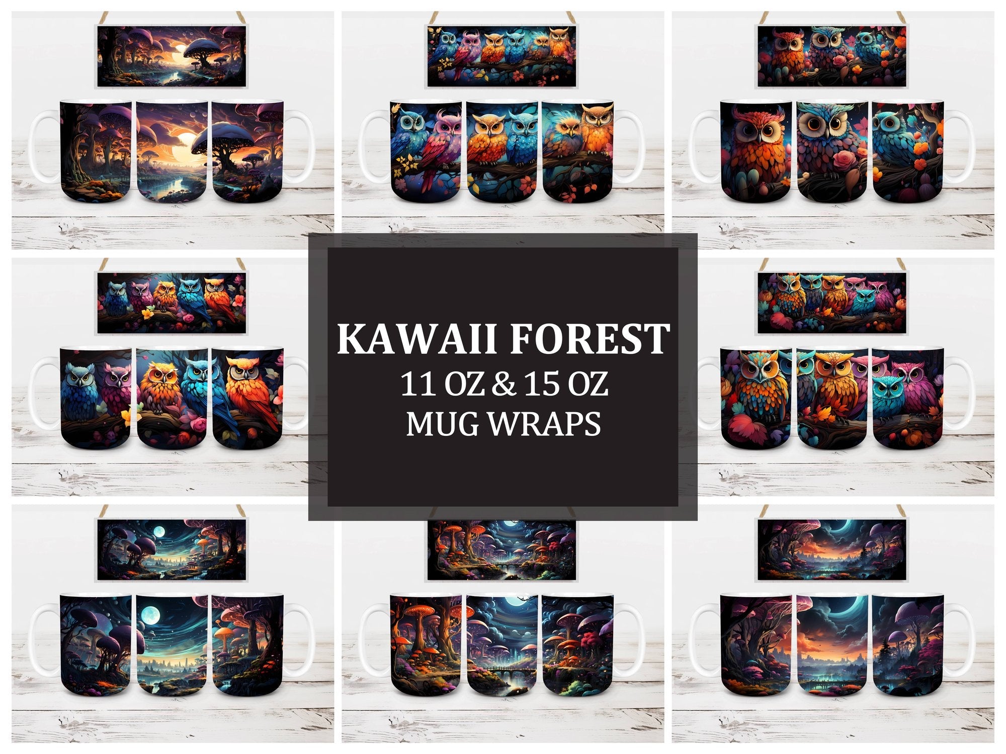 Kawaii Forest 3 Mug Wrap - CraftNest