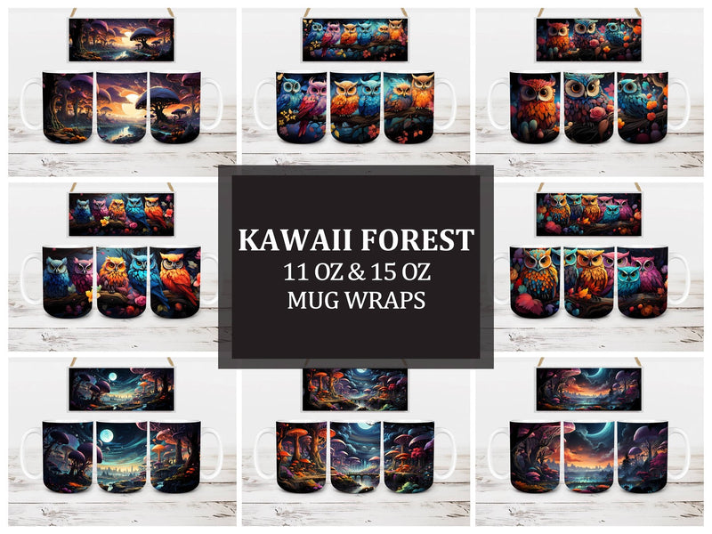 Kawaii Forest 3 Mug Wrap - CraftNest