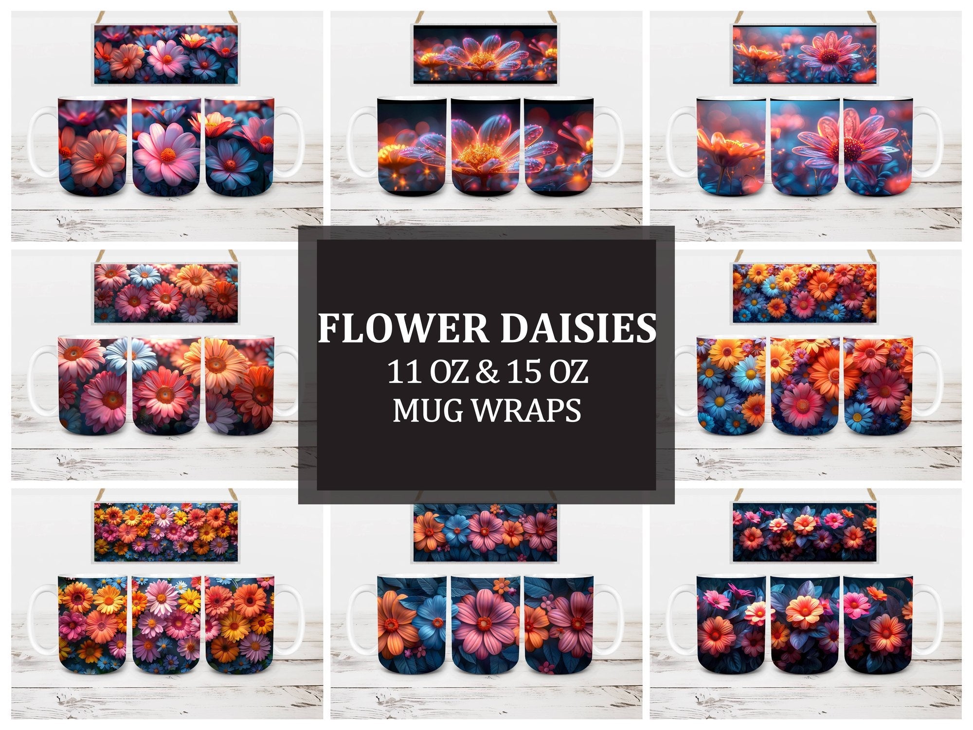 Flower Daisies 5 Mug Wrap - CraftNest