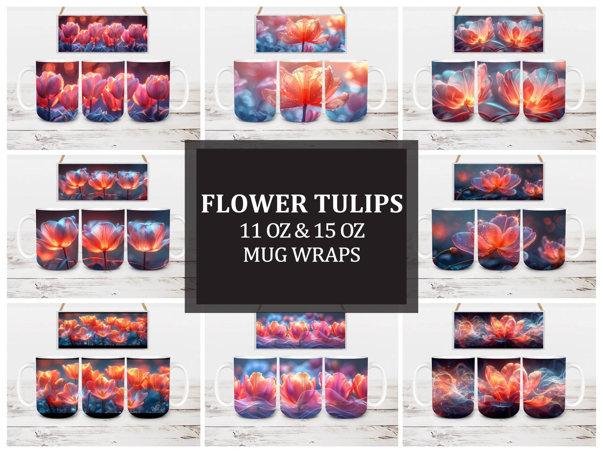 Flower Tulips 8 Mug Wrap - CraftNest
