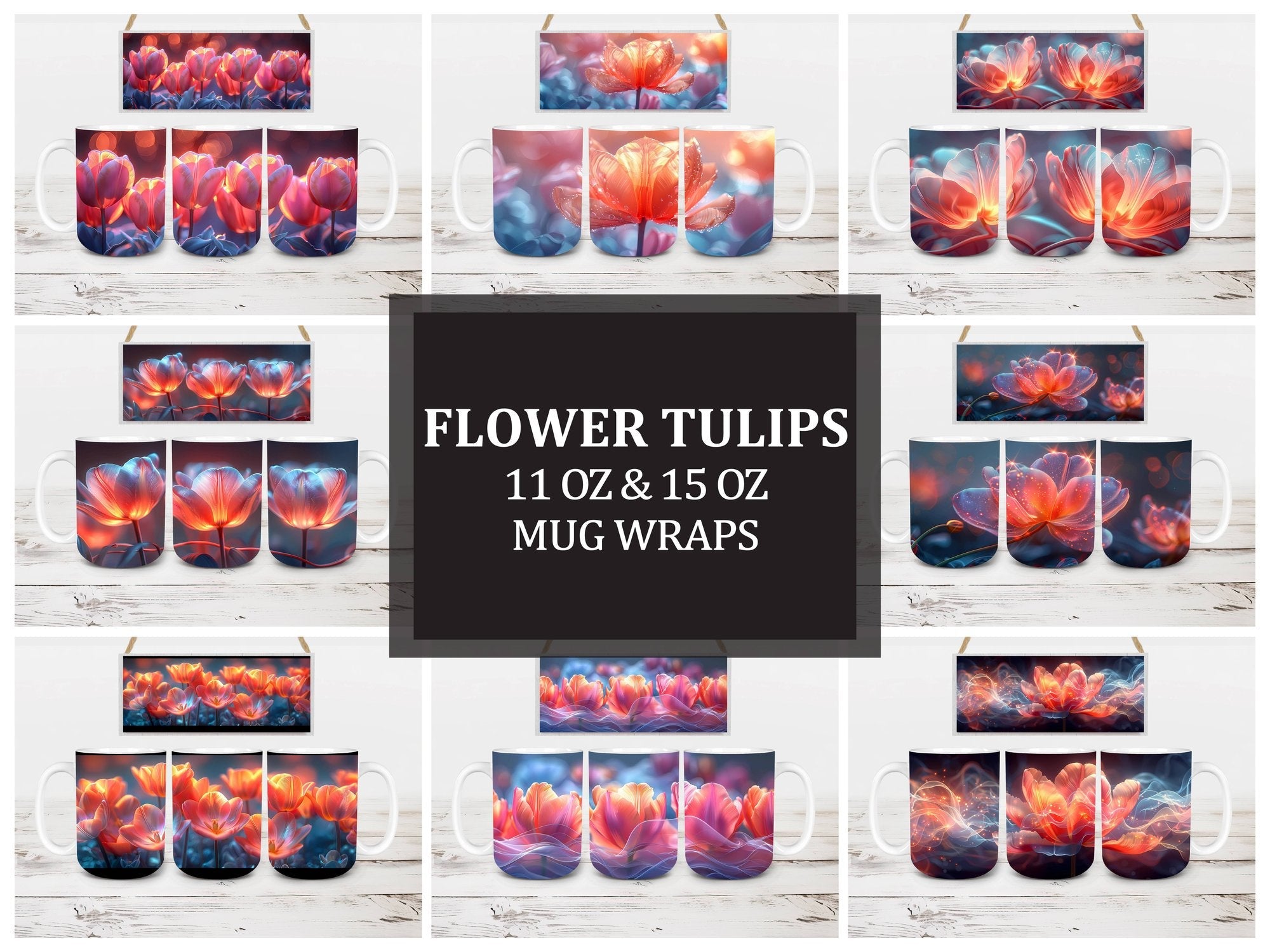 Flower Tulips 8 Mug Wrap - CraftNest