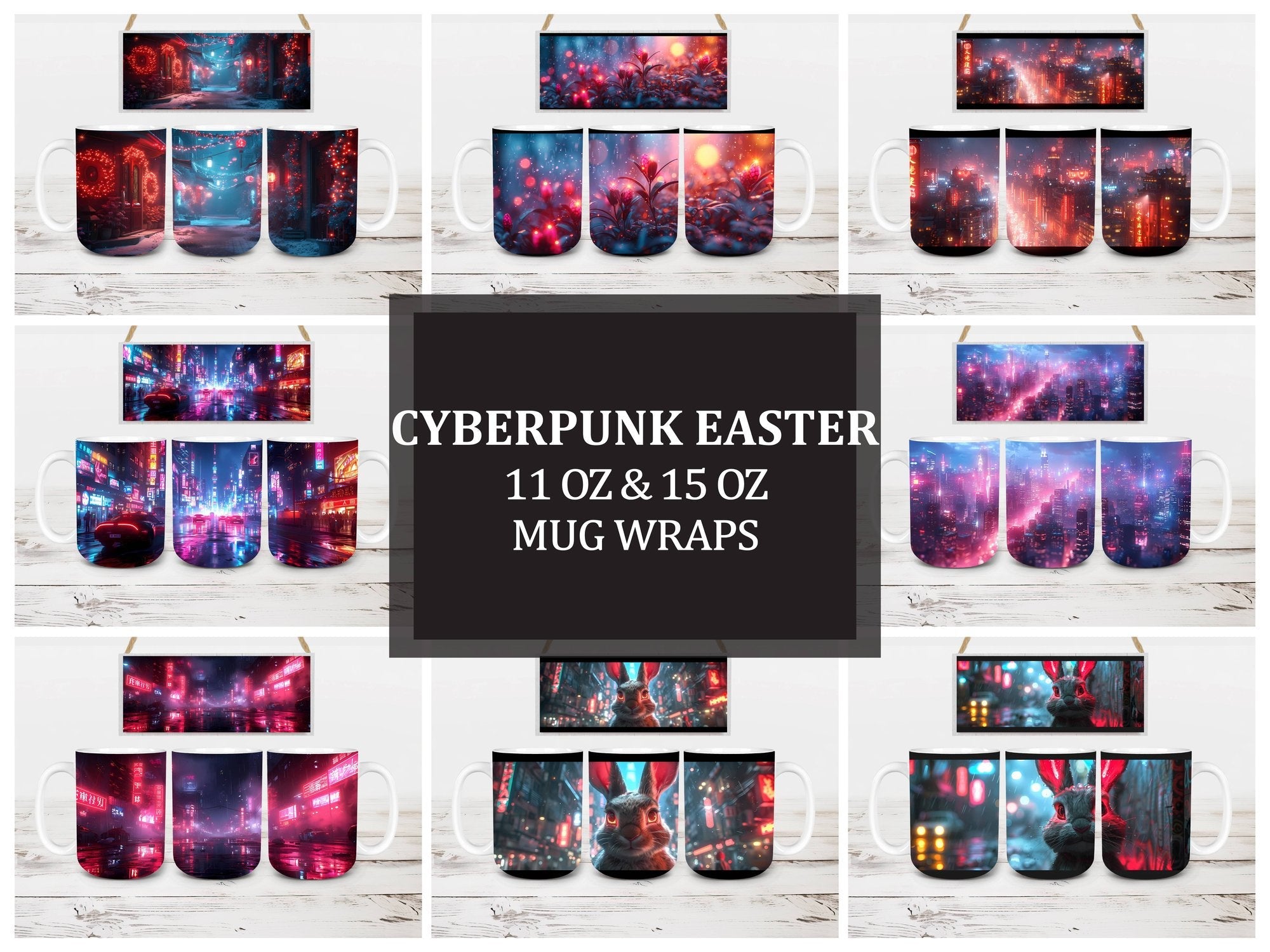 Cyberpunk Easter 5 Mug Wrap - CraftNest