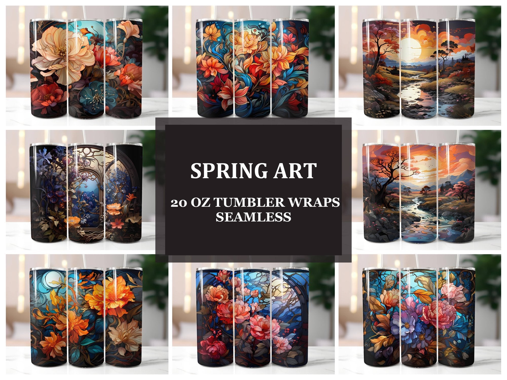 Spring Art 3 Tumbler Wrap - CraftNest