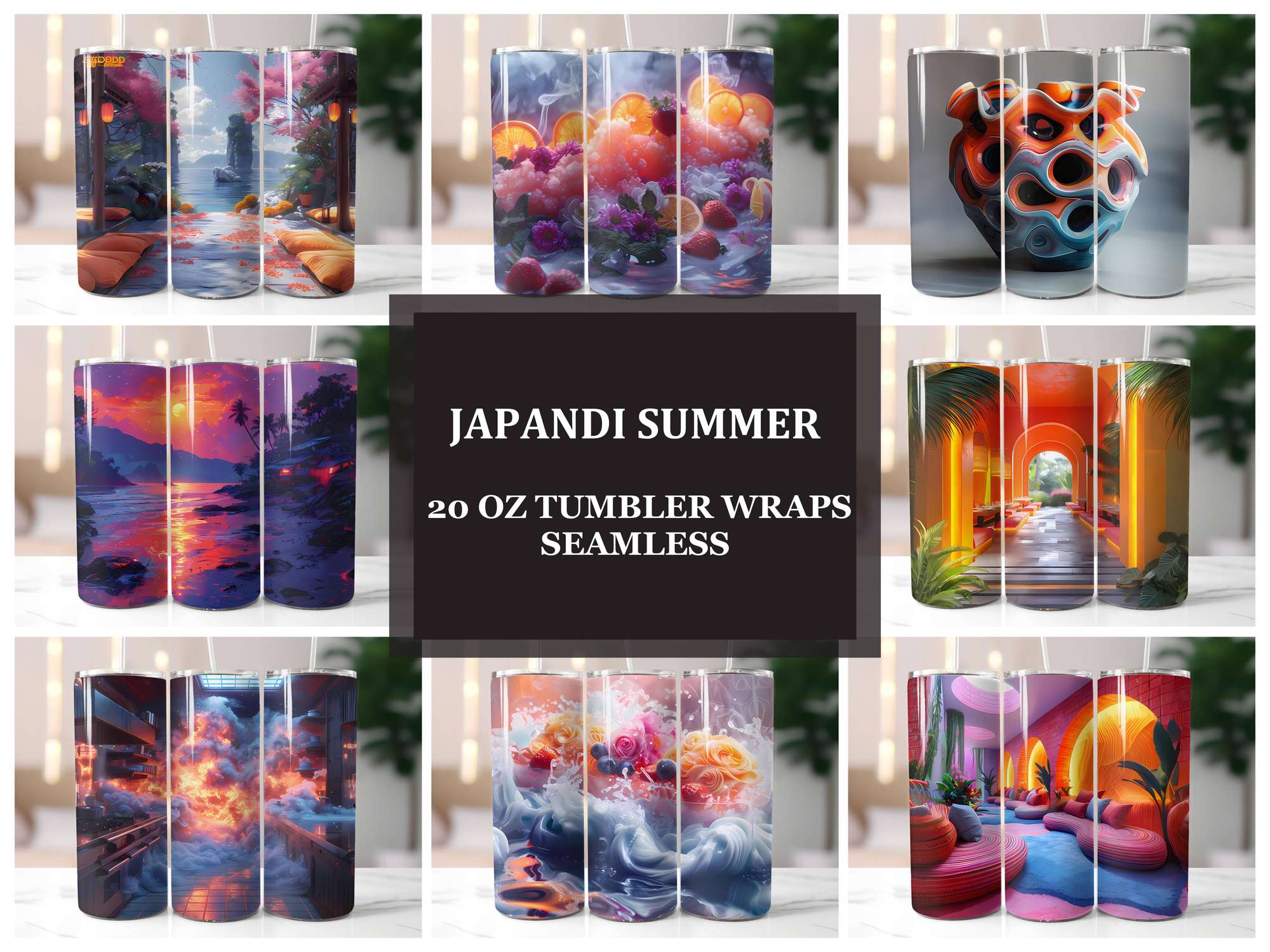 Japandi Summer 2 Tumbler Wrap - CraftNest - Digital Crafting and Art