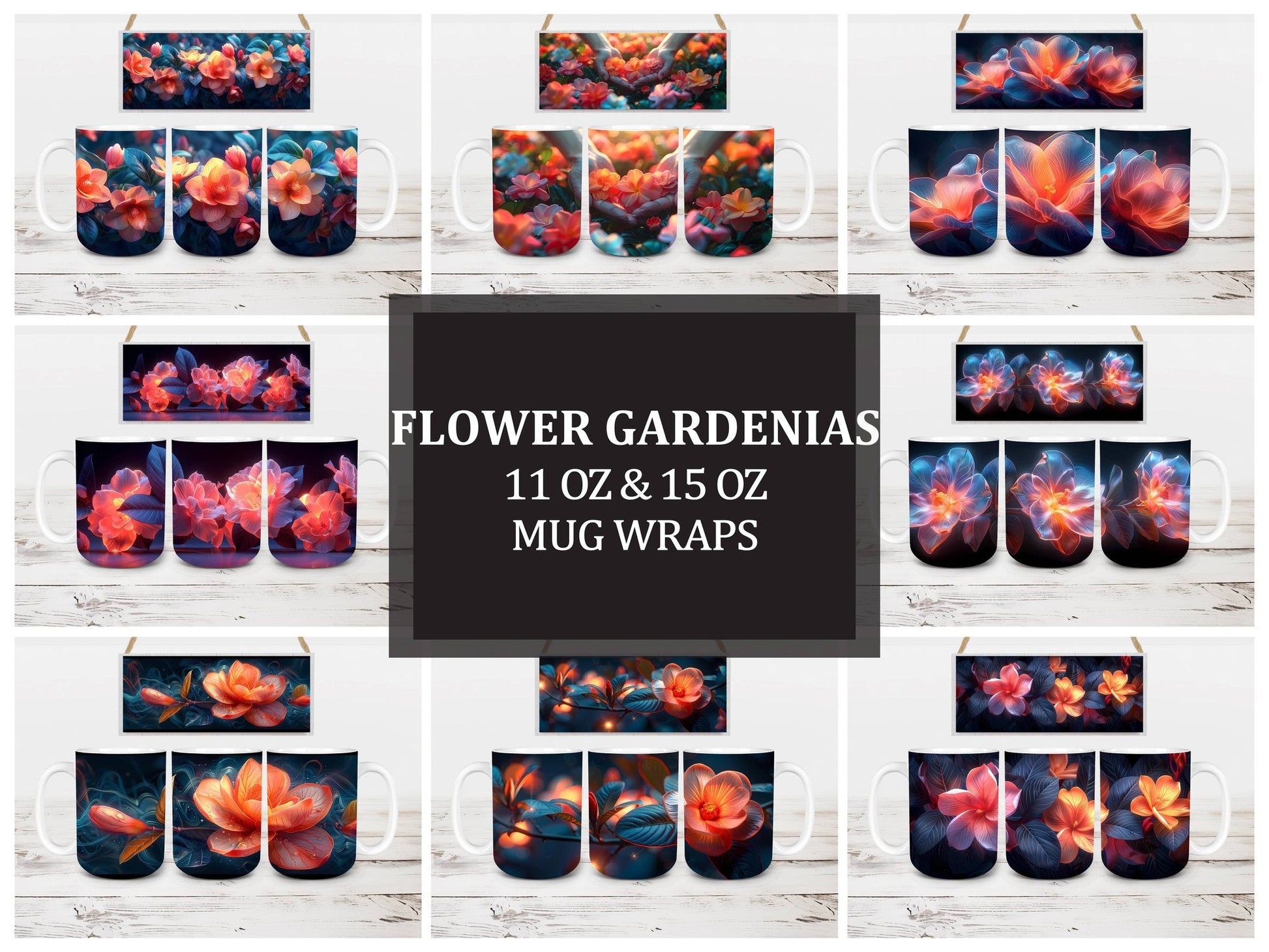 Flower Gardenias 3 Mug Wrap - CraftNest