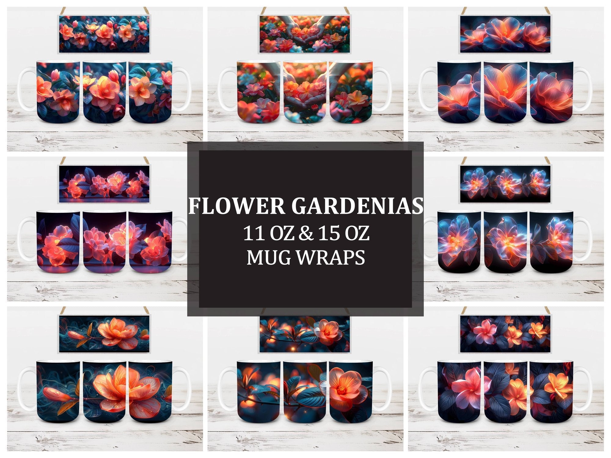 Flower Gardenias 3 Mug Wrap - CraftNest
