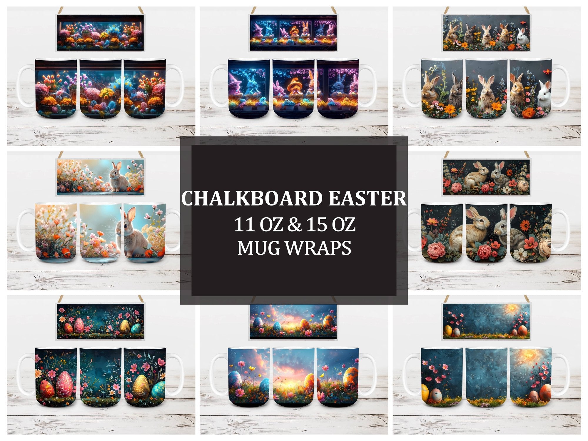Chalkboard Easter 1 Mug Wrap - CraftNest